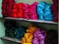 Dyed silk yarns for weaving saris