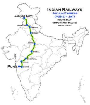 Jhelum Express route map