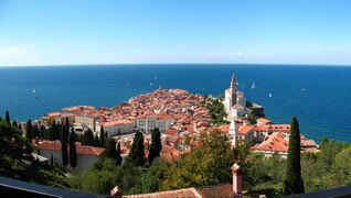 Panoramic view of Piran, Slovenia