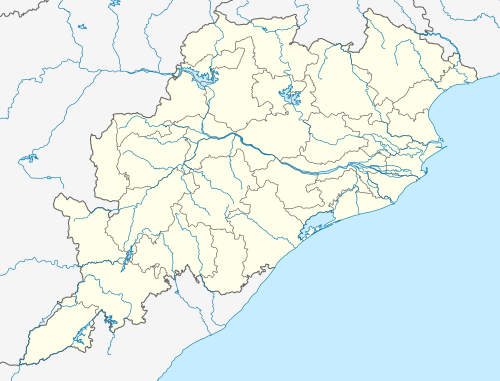 Map showing major cities in Odisha, India