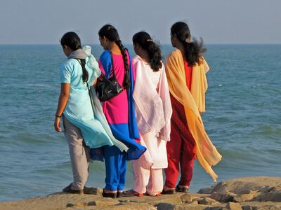 Women in shalwar-kameez in Puducherry
